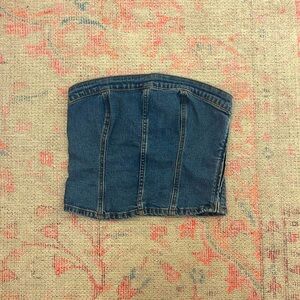 abercrombie & fitch jean strapless top size small
